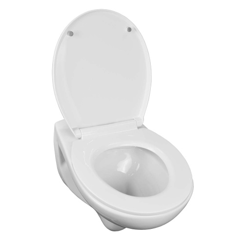 картинка Унитаз подвесной Loranto Fredo 355х550х410 безободковый, с быстросъемным сиденьем микролифт (CS-WH8005) от магазина Сантехстрой