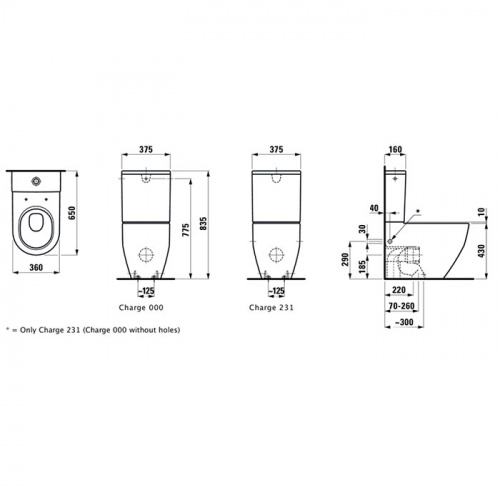 картинка LAUFEN Pro  Унитаз моноблок 36х65х44 см,слив универсальный, для бачка 8.2995.3/8.2995.2, цвет белый от магазина Сантехстрой