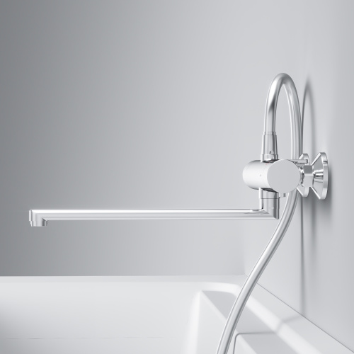 фото f85a50900 x-joy, смеситель для ванны/душа  с тмс с длинным изливом, хром