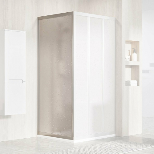 картинка Душевая стенка Ravak Supernova APSS-80 94040UR211 профиль Сатин витраж пластик Pearl от магазина Сантехстрой