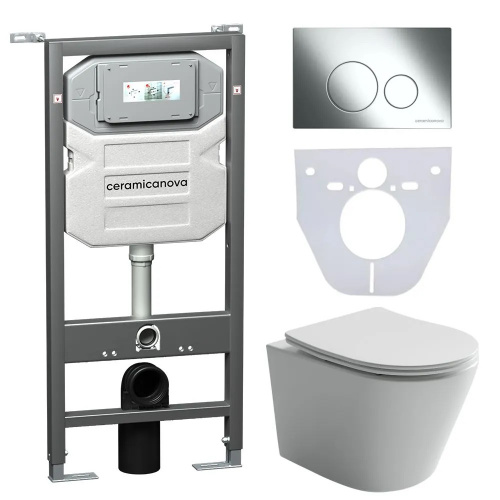 картинка Клавиша смыва для инсталляции Ceramicanova Invision CN001CH от магазина Сантехстрой