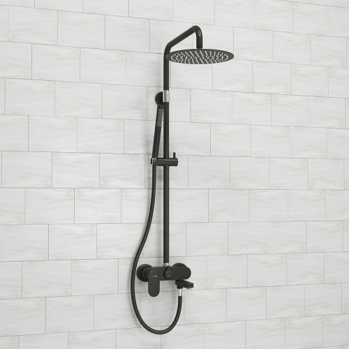 картинка Душевая система WasserKRAFT A174.258.078.CB Черная матовая от магазина Сантехстрой