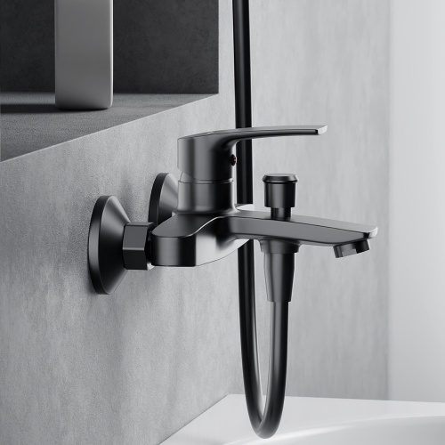 фото 481000300 eclipse 2.0, смеситель для ванной и душа, черный