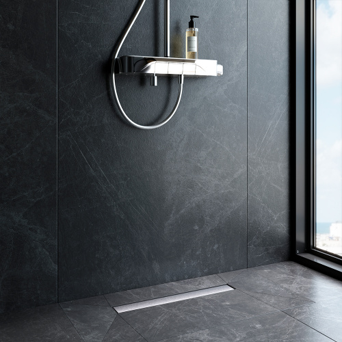 картинка W01SC-U11-050-04SB MasterFlow Трап для душа линейный универс затвор Tile 50см цвет сталь мат от магазина Сантехстрой