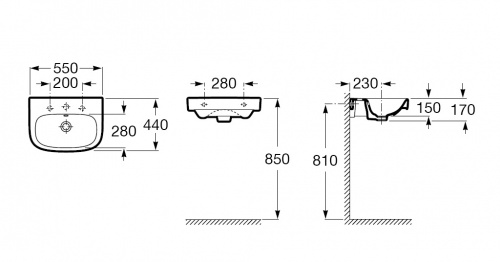 картинка Раковина Roca DEBBA 550x440х170 мм, уст.компл., белая (7.3279.9.500.Y) от магазина Сантехстрой