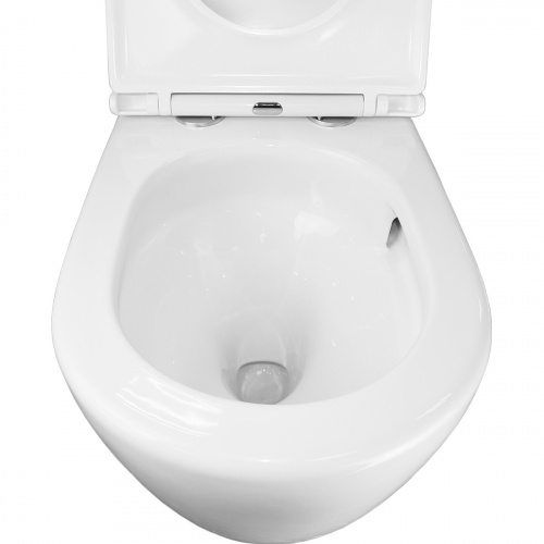 картинка Унитаз приставной Azario Grado 365х570х410 безободковый, смыв "Торнадо", в комплекте с быстросъемным сидением микролифт (AZ-2141D-UQ1) от магазина Сантехстрой