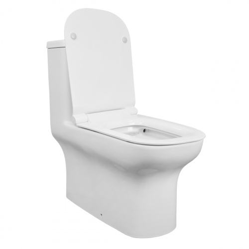 картинка Унитаз-моноблок Creo Ceramique ONE 350х720х760 безободковый, в комплекте с быстросъемным сиденьем микролифт (ON0102) от магазина Сантехстрой