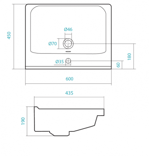 картинка Раковина мебельная AQUATON Миранда 60х45х19, фарфор, цвет Белый (1WH302421) от магазина Сантехстрой