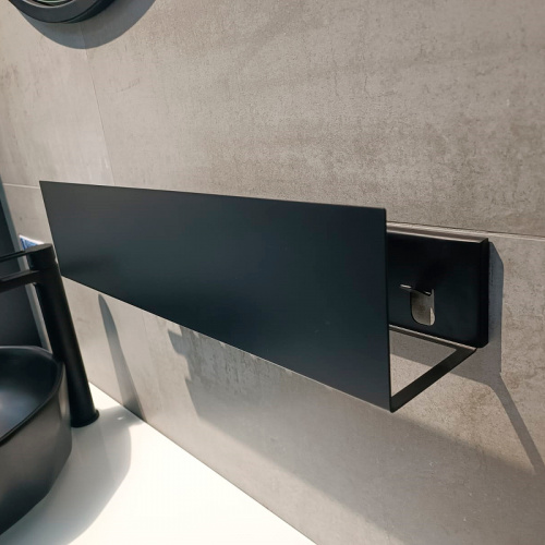 картинка Металлическая полка Aquanet Магнум 50 274189 Черная матовая от магазина Сантехстрой