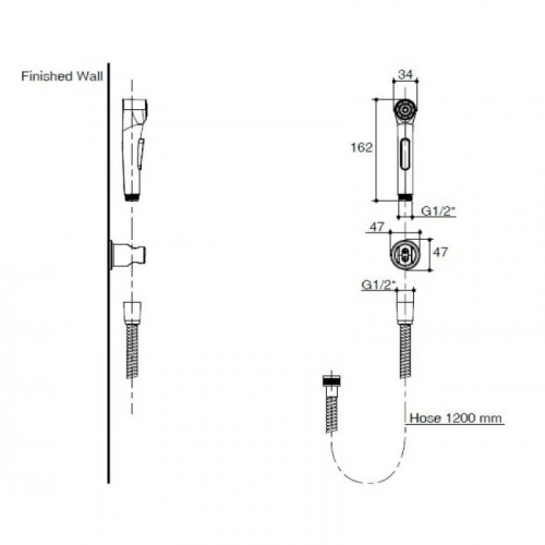 картинка Гигиенический душ Jacob Delafon Elate E97258-CP Хром от магазина Сантехстрой