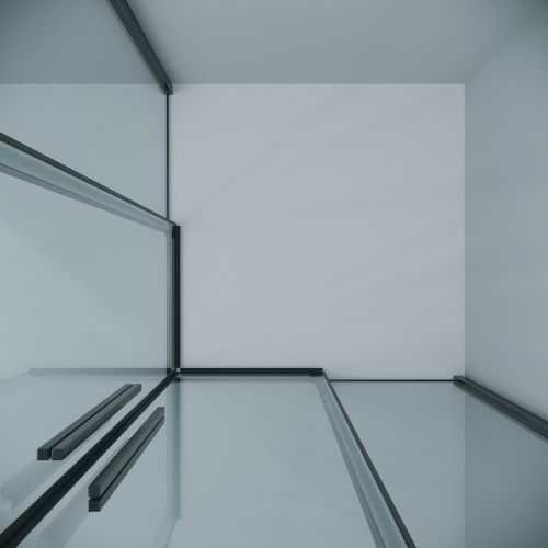 картинка Душевая перегородка 1/2 Grossman Galaxy 1/2.K33.01.80.42.00 (80х195) графит сатин,стекло прозрачное, 1 место от магазина Сантехстрой