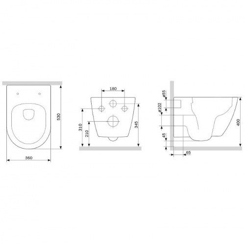 картинка DX22C1700SC Apollo подвесной унитаз без ободка с сиденьем микролифт от магазина Сантехстрой