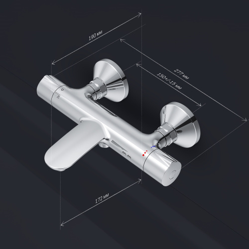 фото f8050000 like, смеситель д/ванны/душа с термостатом, хром, шт