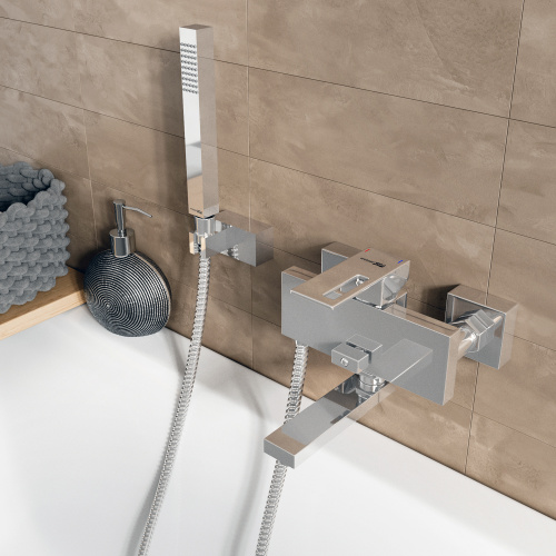 фото термостат hansgrohe ecostat square скрытого монтажа, для 2 потребителей, черный матовый (15714670)