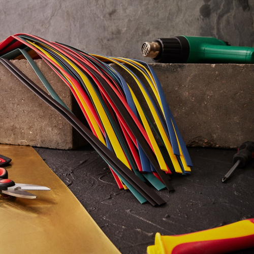 картинка Набор термоусаживаемых трубок ТУТ нг 8,0/4,0мм,  пять цветов,  упаковка 50 шт.  по 1м REXANT от магазина Сантехстрой