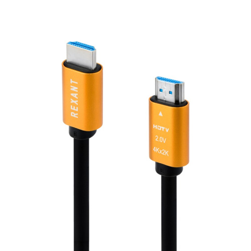 картинка Кабель HDMI - HDMI 2,0, 3м,  Gold REXANT от магазина Сантехстрой