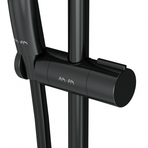 картинка F0190022 Gem душ.комплект: ручн.душ 1 ф-ция d 110 мм, штанга 700, шланг 1 750 мм, черный, шт. от магазина Сантехстрой