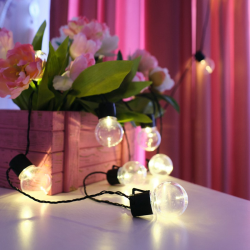 картинка Лофт-гирлянда светодиодная 5 м,  черный ПВХ,  20 LED,  теплое белое свечение NEON-NIGHT от магазина Сантехстрой