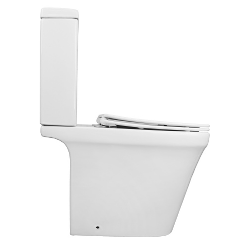 картинка Унитаз напольный Azario Candy 370х620х780 безободковый, в комплекте с бачком и сиденьем микролифт (AZ-1503B) от магазина Сантехстрой