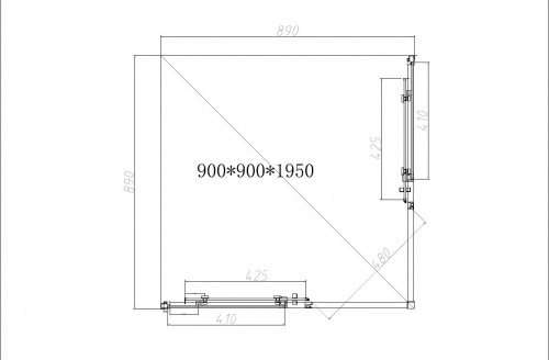 картинка Душевой уголок Slim-N VSS-4SN900CGB, 900*900, черный, стекло тонированное от магазина Сантехстрой
