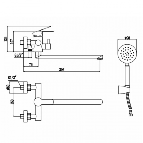 картинка Смеситель для ванны Fmark (FS8225W) от магазина Сантехстрой
