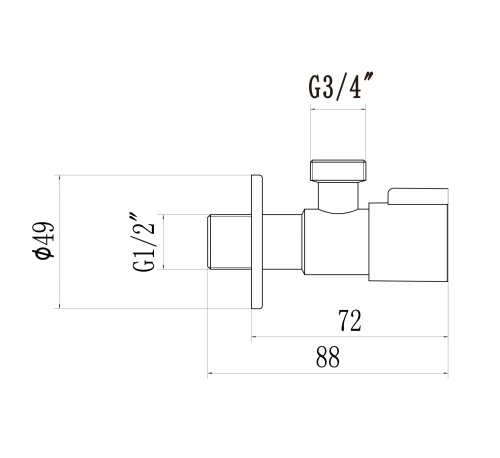 картинка Угловой вентиль синий 3/4 Fmark (FS(006)10) от магазина Сантехстрой