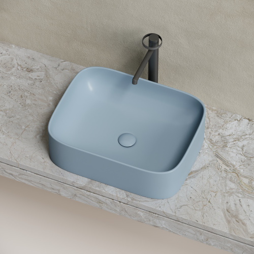 картинка CN6052MHL Умывальник чаша накладная прямоугольная (цвет Серо-Голубой Матовый) Element 505*380*150мм от магазина Сантехстрой