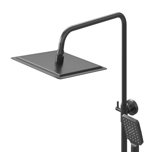 картинка Душевая стойка Cosmo 500.K35.02.420 с верхним душем, ручной лейкой и смесителем, графит сатиновый от магазина Сантехстрой