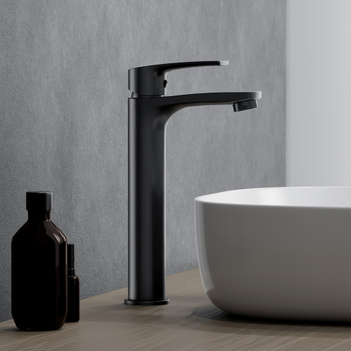 картинка 480250300 Eclipse 2.0, смеситель для умывальника высокий, черный от магазина Сантехстрой