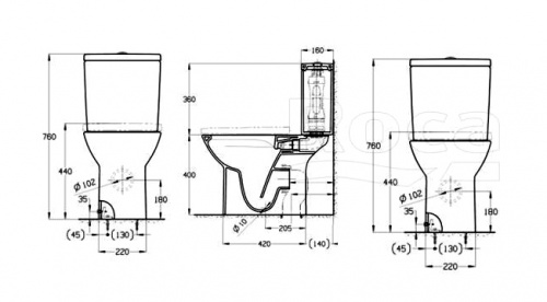 картинка Roca DEBBA Round Чаша напольная безободковая, двойной выпуск от магазина Сантехстрой