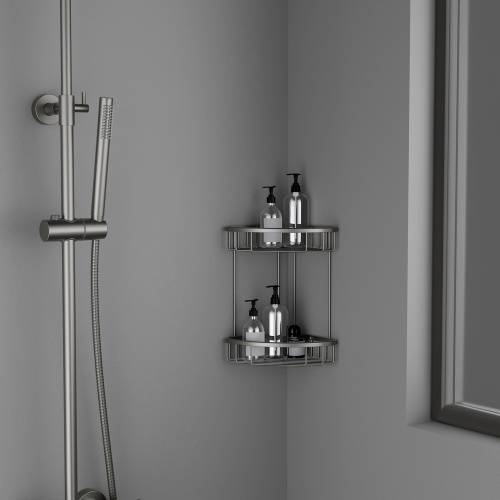 картинка Полка угловая двойная Timo Saona черное золото (13082/18) от магазина Сантехстрой