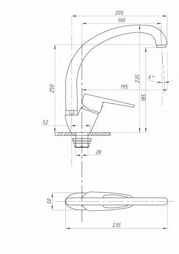 картинка Смеситель для кухни FAUZT FZs-863-126 тип См-МОЦБА от магазина Сантехстрой