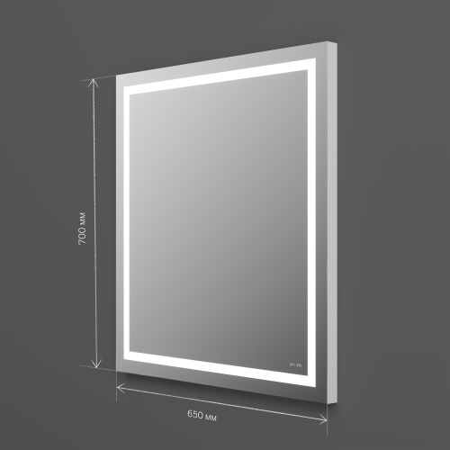 картинка M91AMOX0651WG Универсальное зеркало настенное с контурной LED-подсветкой, 65 см от магазина Сантехстрой
