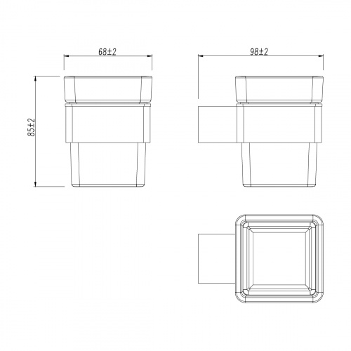 картинка Стакан для зубных щёток Lemark SMOOTH LINE с держателем, хром (9731013) от магазина Сантехстрой