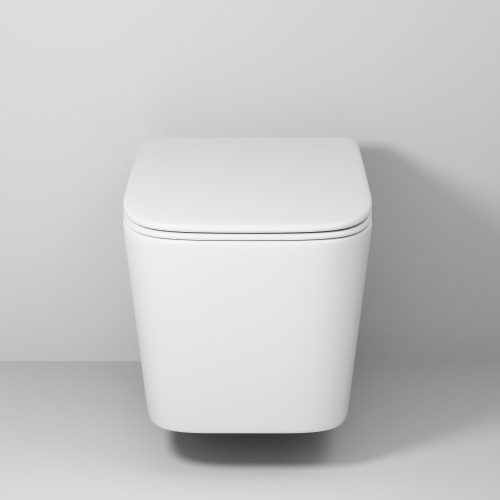 картинка Унитаз подвесной Grossman GR-4404MSQ (485х340х290) безободковый,смыв торнадо,белый матовый с тонкой крышкой,микролифт,1 место от магазина Сантехстрой