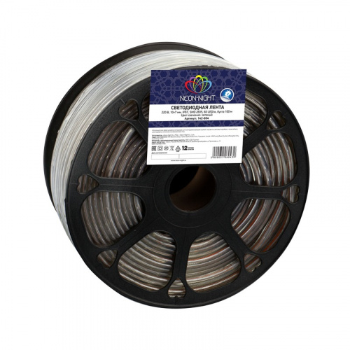 картинка LED лента 220 В,  10х7 мм,  IP67, SMD 2835, 60 LED/m,  цвет свечения зеленый,  бухта 100 м от магазина Сантехстрой