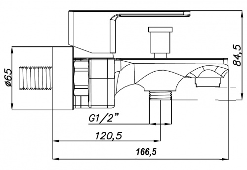 фото смеситель для ванны azario cadeo с коротким изливом, хром (az-15940501)