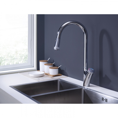 картинка Смеситель для раковины Hansgrohe Rebris E со сливным гарнитуром, керамический картридж, хром (72550000) от магазина Сантехстрой
