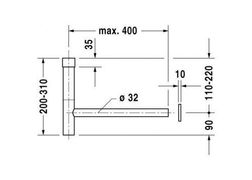 картинка Duravit Сифон декоративный для раковины 1/4" с удлиненной спускной трубой, цвет: хром от магазина Сантехстрой