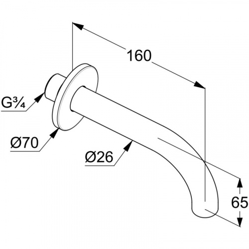фото излив для ванны 160 мм kludi bozz 3850553