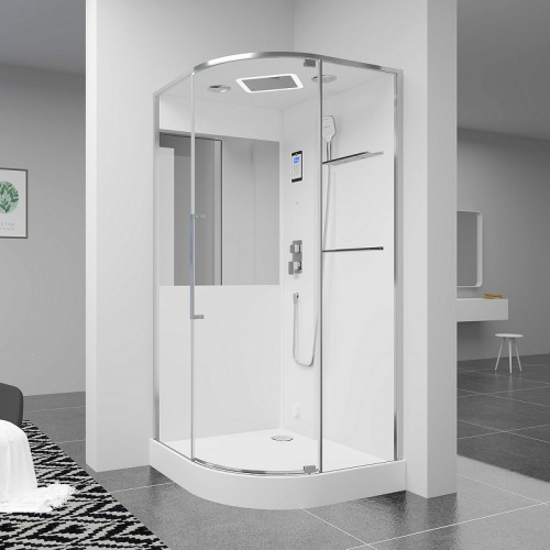 картинка Душевая кабина Black&White Galaxy G8891 100х100 889100 с паром без гидромассажа от магазина Сантехстрой