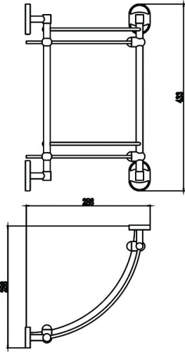 картинка Полка угловая двойная (стеклянная) Savol 70 (S-007073-2) от магазина Сантехстрой