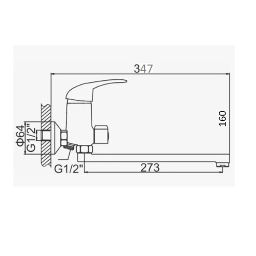 фото смеситель для ванны d-lin d146410-8, хром