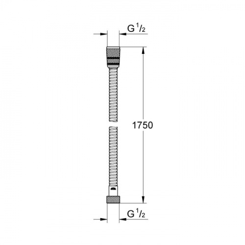 картинка 28025001 Rotaflex Metal Long-life TwistStop Душ шланг металлический 1750 мм, макс. давление 16 бар, хром (замена арт. 28025000) от магазина Сантехстрой