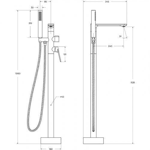 фото смеситель для ванны cezares comfort comfort-vdp-01 хром