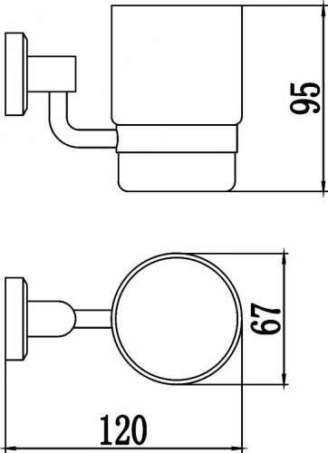 картинка Стакан стеклянный с настенным держателем Savol 95 (S-009558) от магазина Сантехстрой