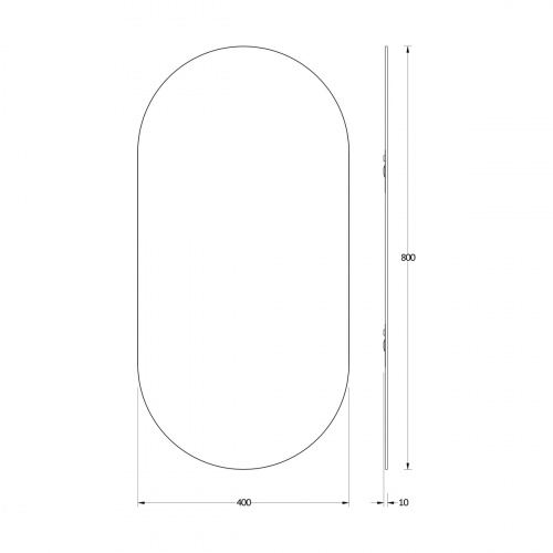 картинка Зеркало с окантовкой (40x80 cm) (Черный цвет) (EVOFORM) от магазина Сантехстрой