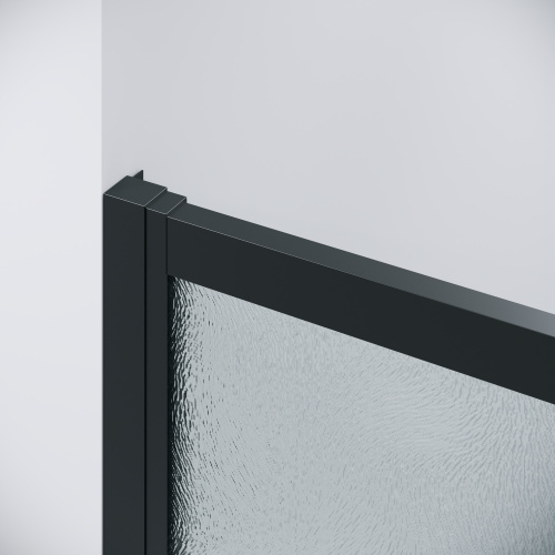 картинка Дверь в нишу 100.K33.02.130.21.02 Cosmo (130*195) черный матовый, стекло шиншилла, 1 место от магазина Сантехстрой