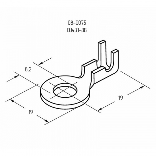 картинка Наконечник кольцевой REXANT,  ø8.2 мм,  1.0-1.5 мм² (НК 8-1,0-1,5) от магазина Сантехстрой