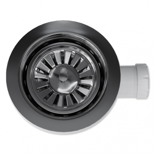 картинка Сифон для кух. мойки BathMaster BM0201SP двумя выпусками и гибкой трубой (1 1/2"- Ø40/50) от магазина Сантехстрой